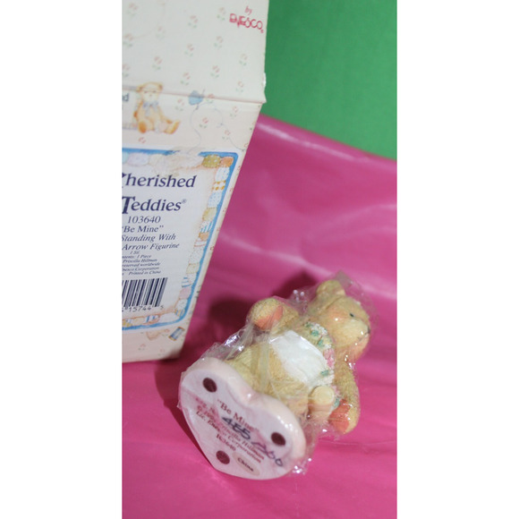 Enesco Cherished Teddies Be Mine Girl Bear With Bow And Arrow Figurine 1994 - Picture 3 of 4